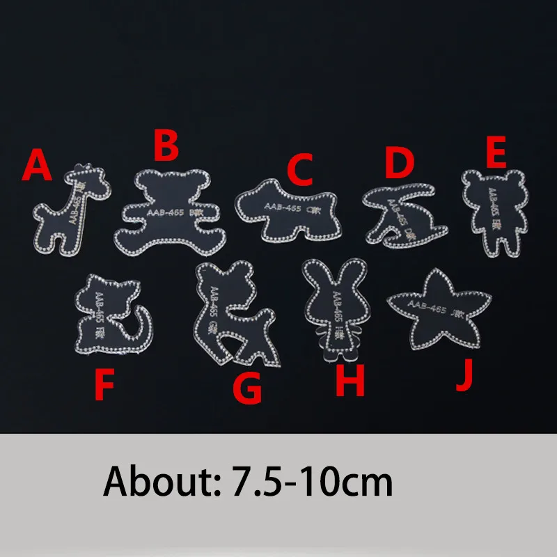 2022 New Acrylic Template DIY Leather Craft Animal Keychain Pendant Sewing Pattern About 7.5-10cm