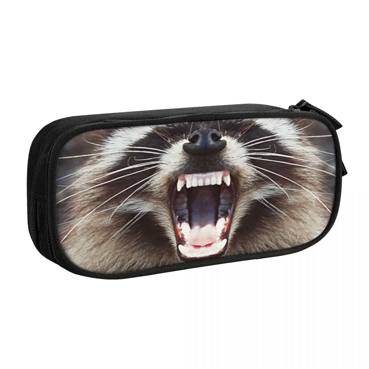 Custom Kawaii Raccoon Snarling Pencil Cases for Girls Boys Big Capacity Trash Panda Racoon Pencil Box School Accessories