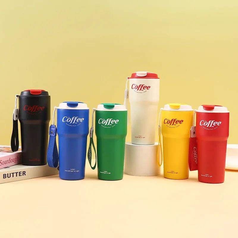 Car Stainless Steel Vacuum Flasks With Lifting Rope for Women,Portable Coffee Cup,Business Gift Office Water Bottle,420/620ml