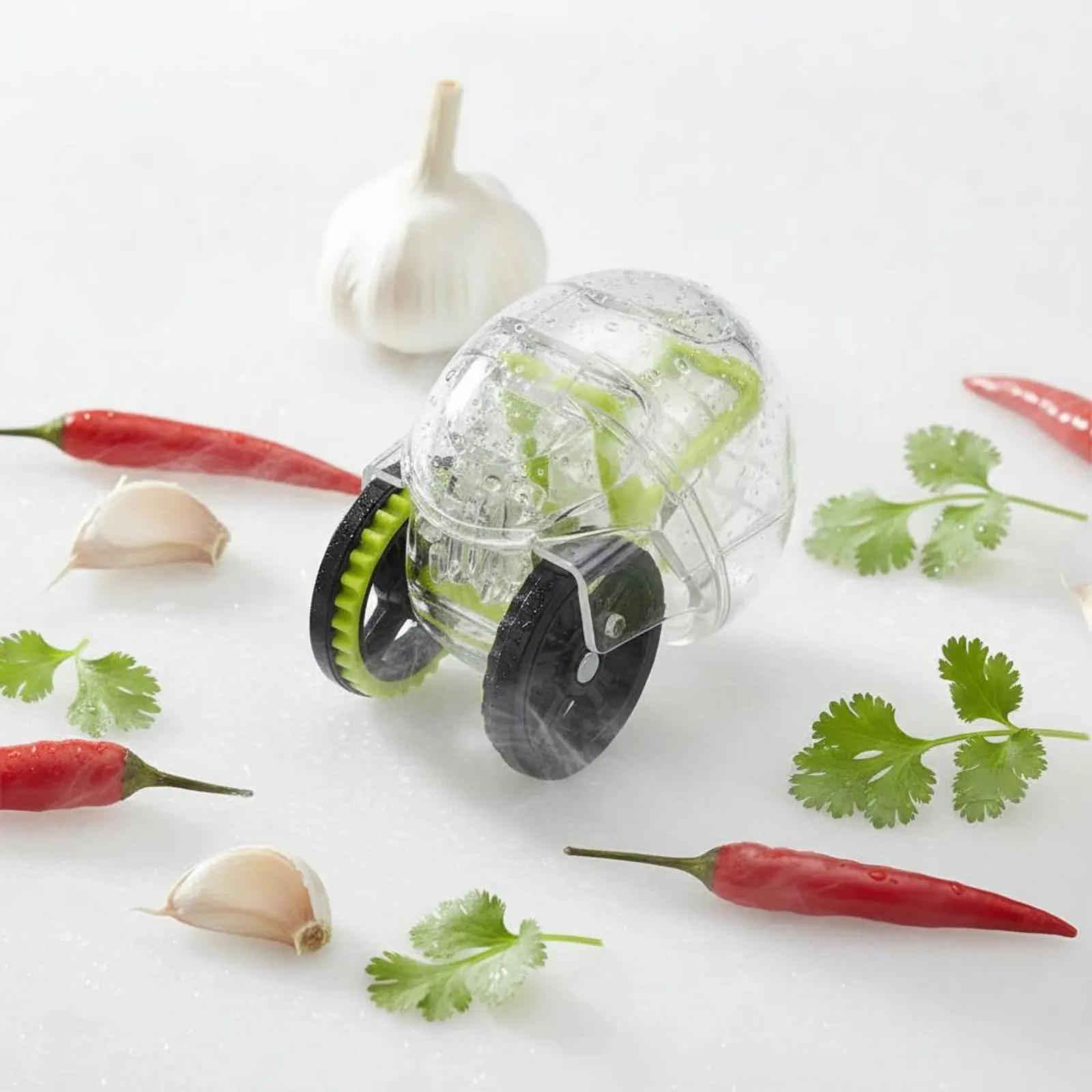 Hand Push Garlic Chopper Fast Chopping Rolling Garlic Cutter Kitchen Tool Manual Mess Effortless for Meal Prep