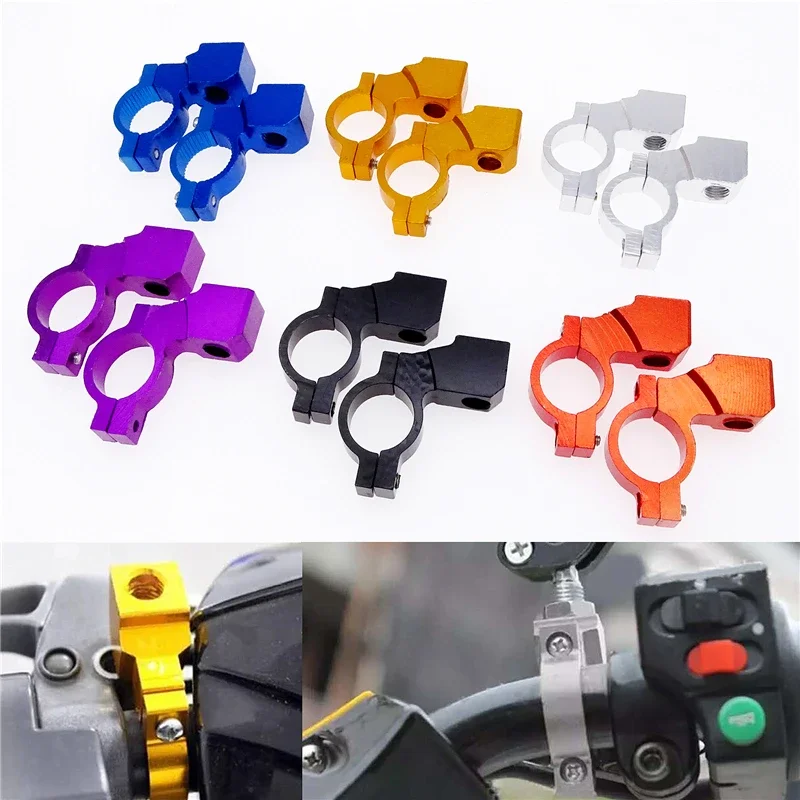

1 Pair 22mm 7/8" Universal Motorcycle Handlebar ATV Rearview Mirror Bracket Mount Adapter CNC Aluminum Holder Clamp Screw Parts