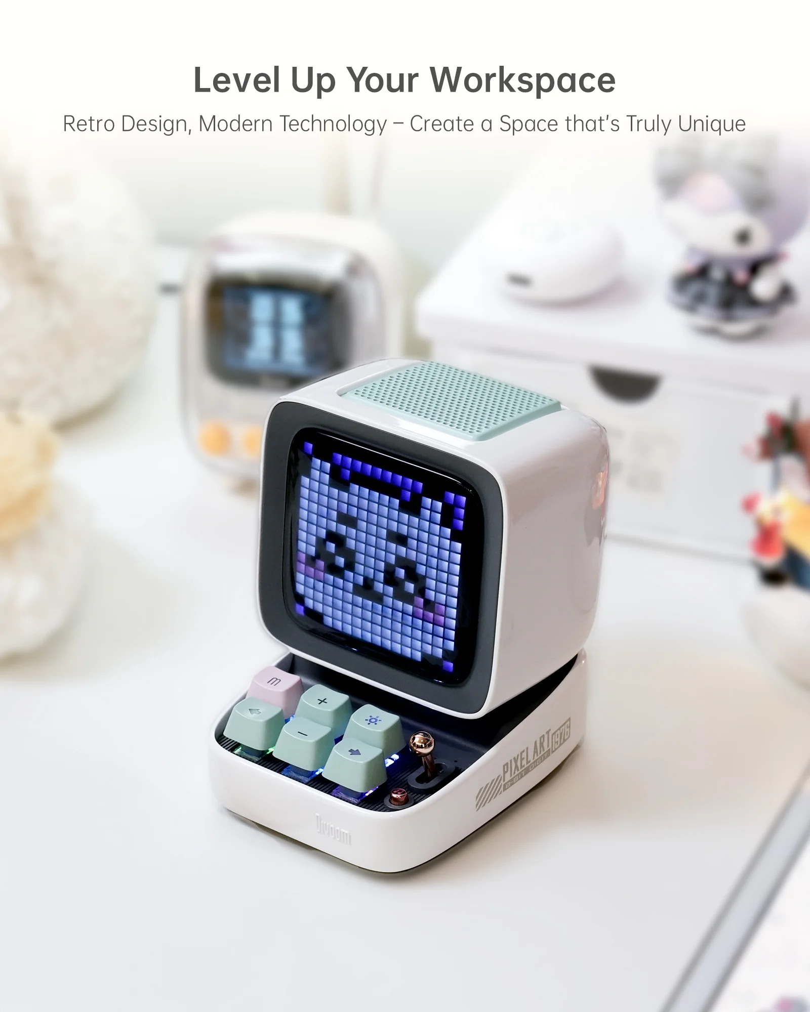 Divoom Ditoo-Pro Altoparlante Mini Retro Pixel Art Bluetooth Sveglia portatile Tabellone LED fai-da-te Regalo carino Vintage ssi 자