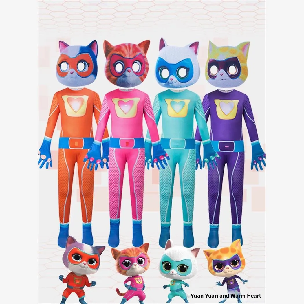 

Костюм-комбинезон SuperKitties для Хэллоуина, облегающий, для сценических выступлений, женский, в этническом стиле, осень 2024