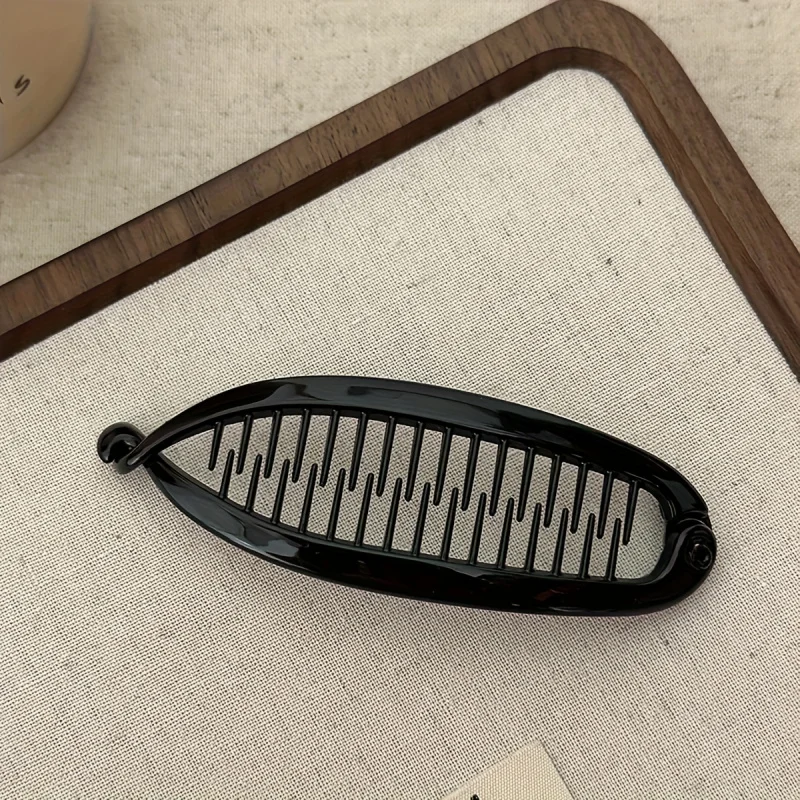 2PCS Elegant Fish Comb Hair Clip Amber Banana Clip High Crown Ponytail Holder, Rectangular Shape Personal Care Hair Accessories