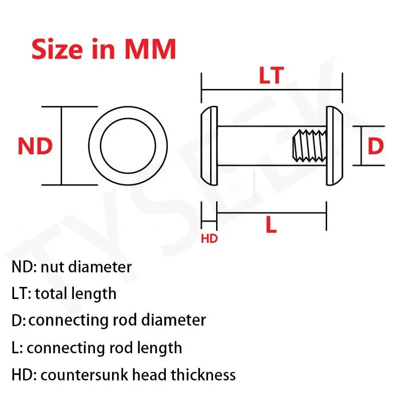 4 Sets Stainless Steel M3.5 Screw for Knife Handle Material Making Screws T8 Plum Rivet Shank Slotted Nail 5mm Hole Lock Screw