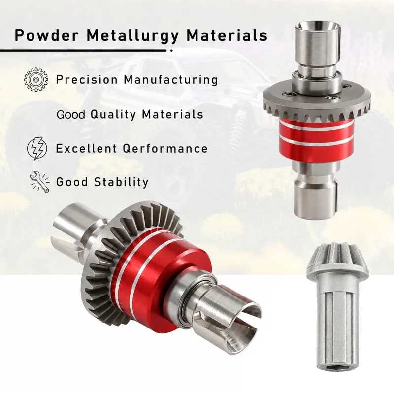BEDW-For MJX 1/16& 1/14 Series RC Car Upgrade Parts:Powder Metallurgy Gears, Metal Differential Set Included