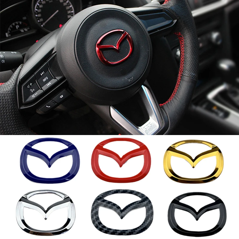 Car Steering Wheel Sticker for Mazda 3 Axela 6 Atenza CX-5 2 Demio CX-3 CX-30 MX5 CX30  Emblem Decal