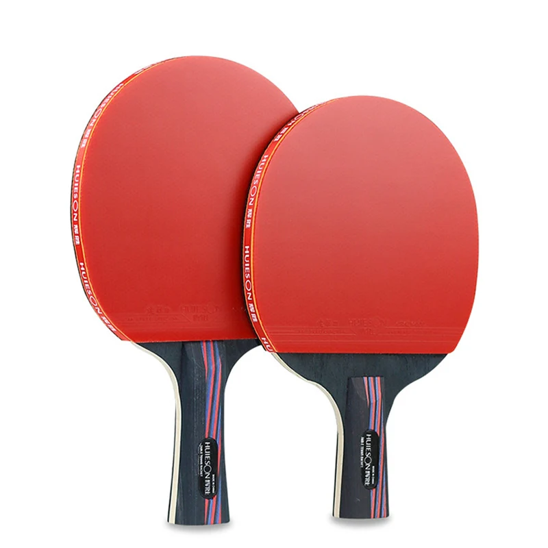 Professional Tennis Table Racket Short Long Handle Carbon Blade Rubber With Double Face Pimples In Ping Pong Rackets With Case