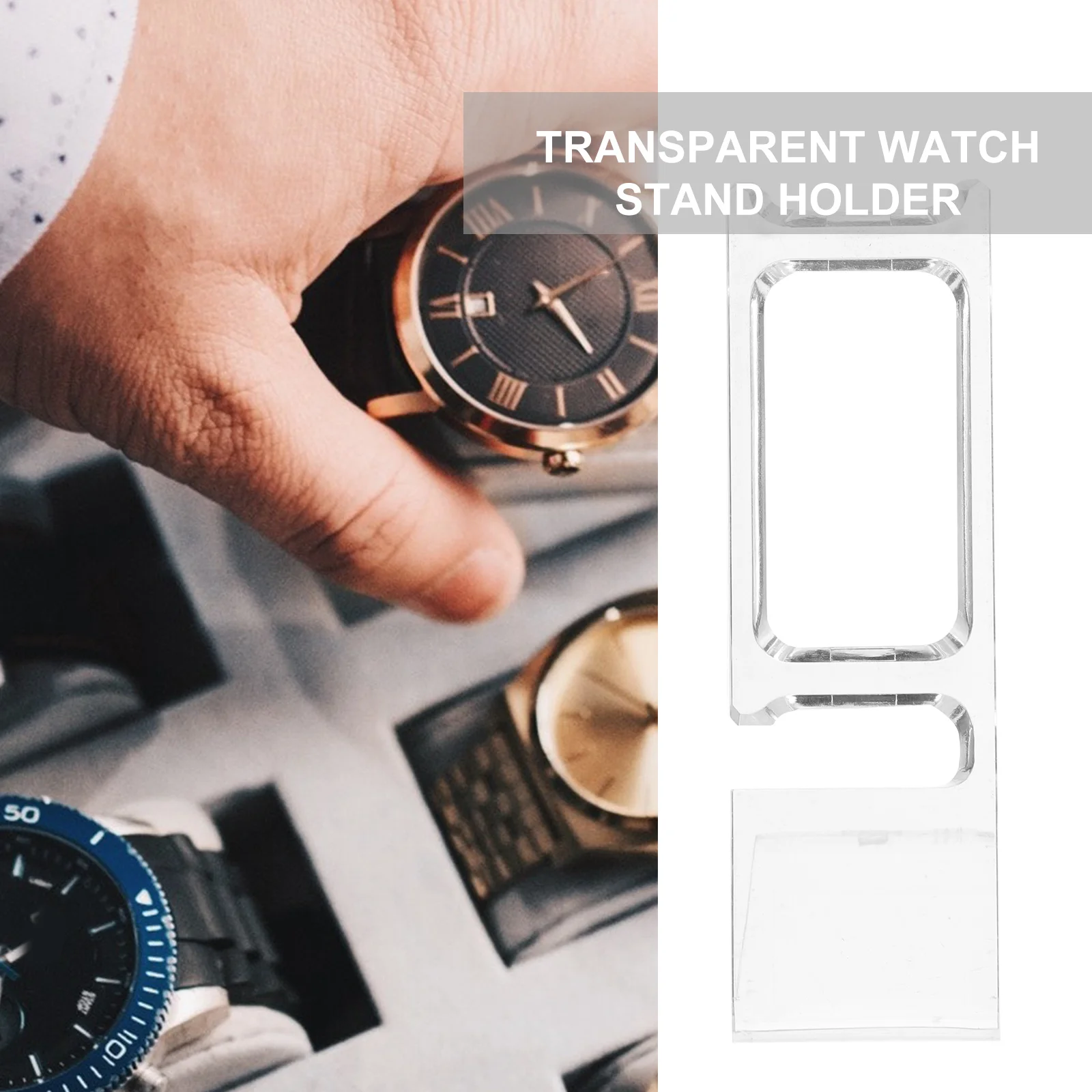 

10Pcs Watch Display Stand Clear Jewelry Bracelet Holder Transparent Plastic Watch Rack for Home Office Shop Display Organizer