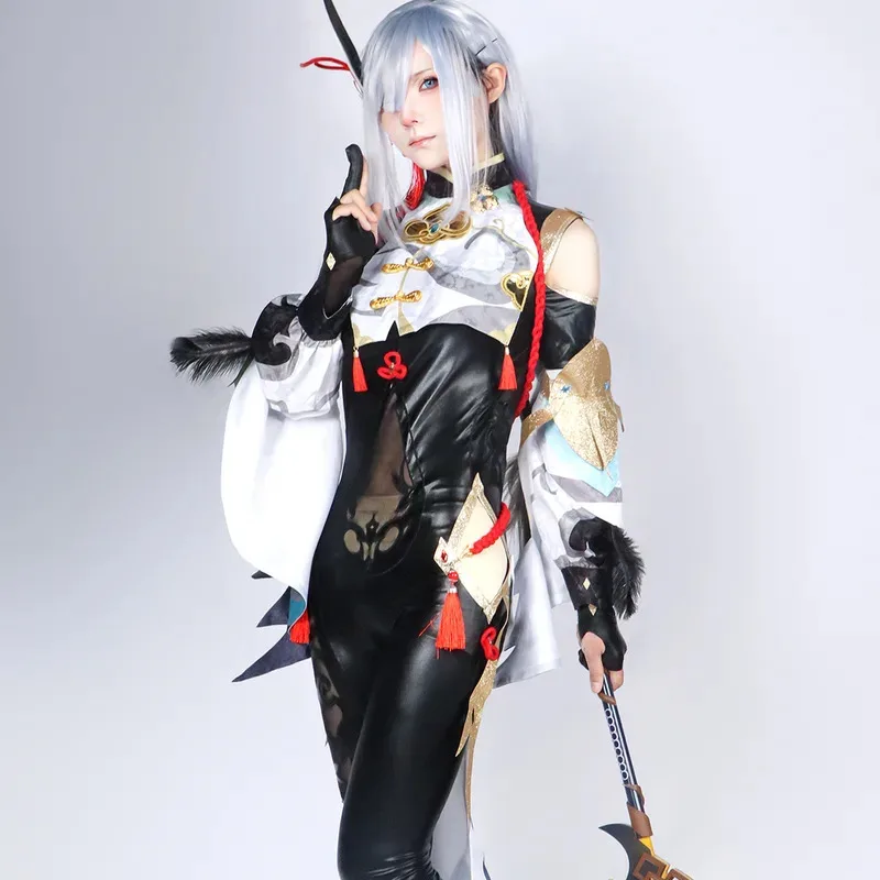 

Genshin Impact Shenhe Cosplay Costume Adult Carnival Uniform Anime Halloween Costumes Women Game Lesser Lord Kusanali