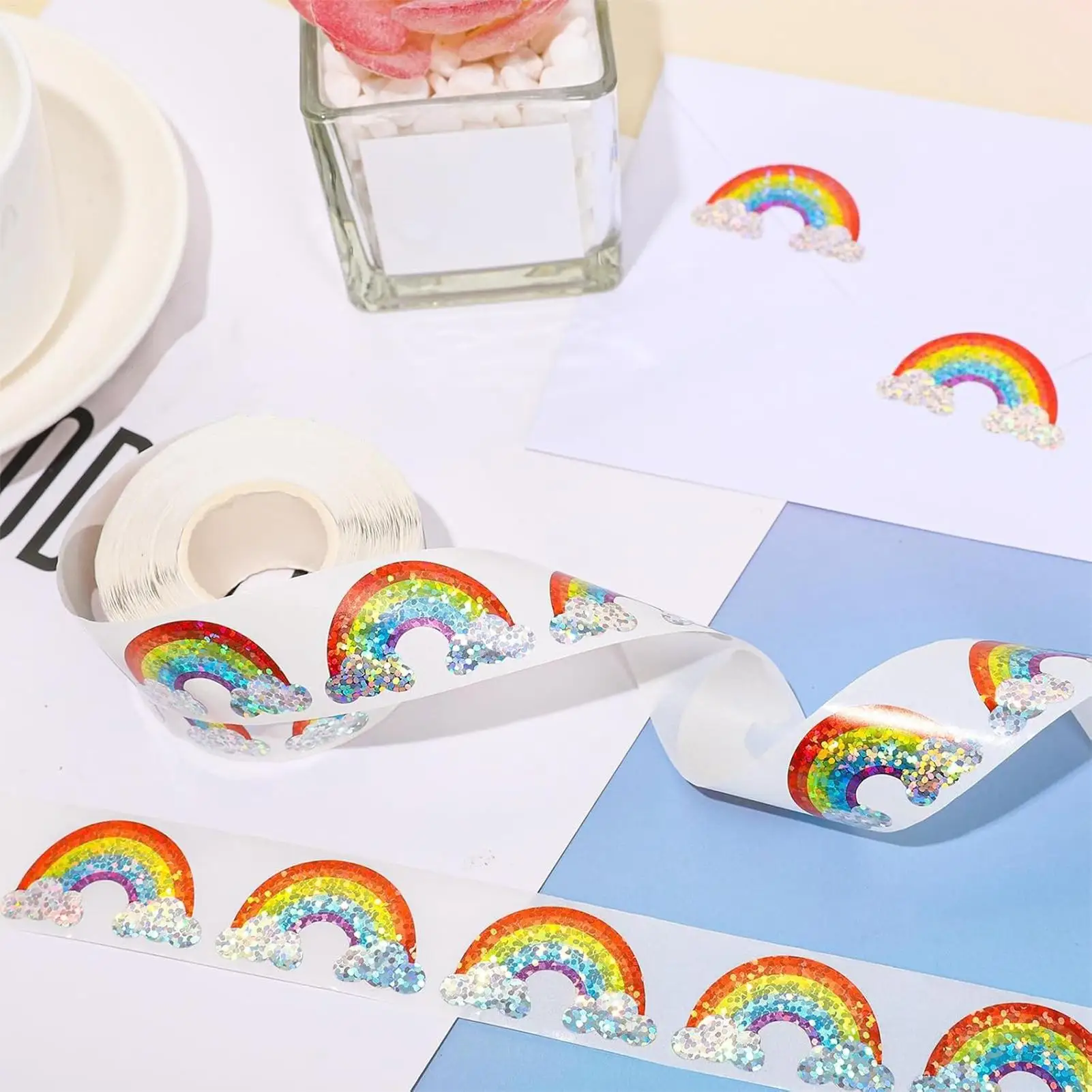500pcs/roll Kids Stickers Pack Multi-Themed Self Adhesive Decals for Boys Girls School Classroom Crafts Scrapbooking