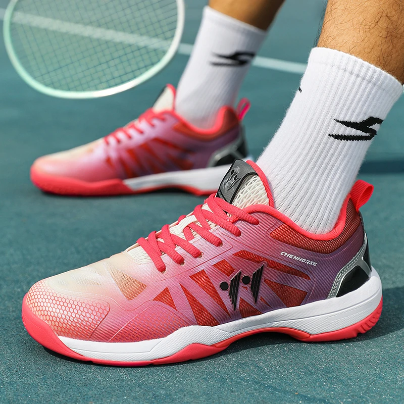2025 Nieuwe Koppels Badminton Sneakers Antislip Badminton Training Schoenen Ademend Tennisschoenen Comfortabele Outdoor Sneakers