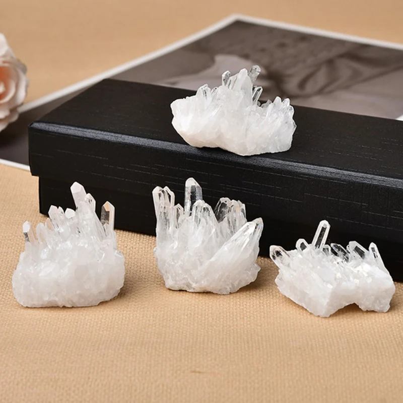 Fotografia 4: Cristal De Quartzo Claro Natural Para Decoração De Casa, Cluster Branco, Pedra Preciosa De Cura, Espécime Reiki, Presentes Minerais