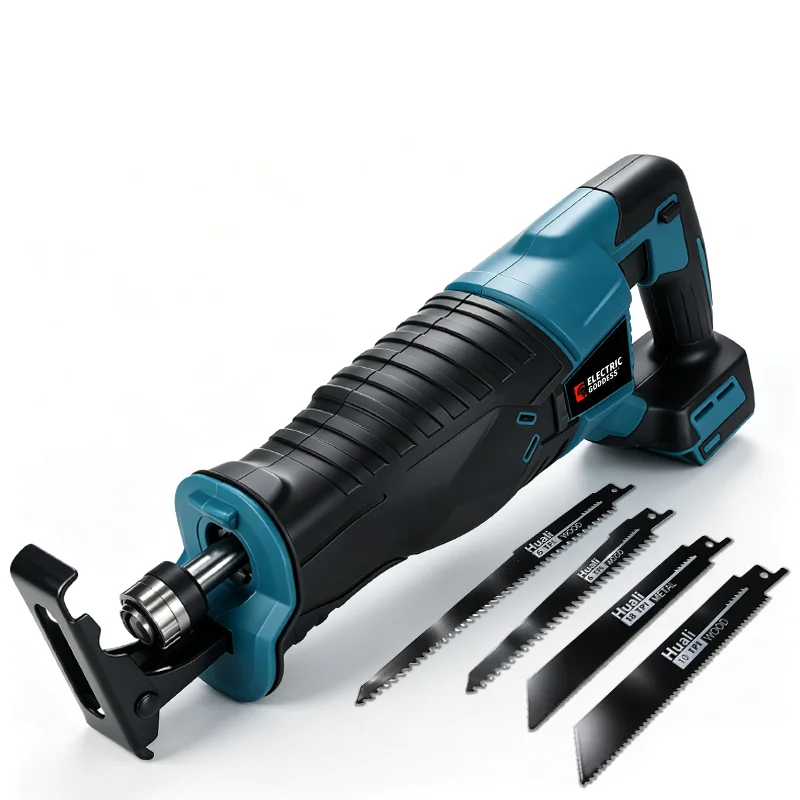 Brushless Cordless Reciprocating Saw Power Saw for Wood / Metal Cutting with 4PCS Blades Power Tools for Makita 18v Battery Pin