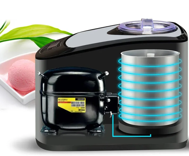 1.5L Stainless Steel Removable tank Dessert Maker Soft and Hard Taste Compressor Chilling Home Ice Cream Maker Machine