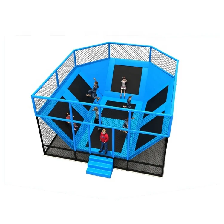 Customized Professional Commercial Rectangular Bungee Jumping Kid Trampoline Park for Sale