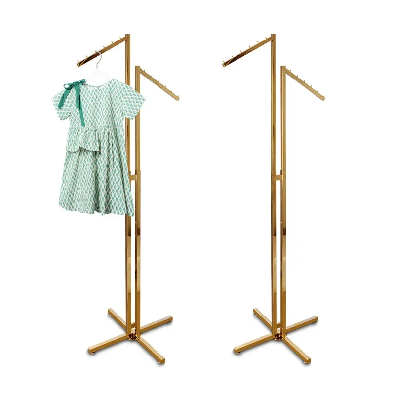 Clothing store displays stainless steel floor-to-ceiling hangers, fully disassembled clothing display