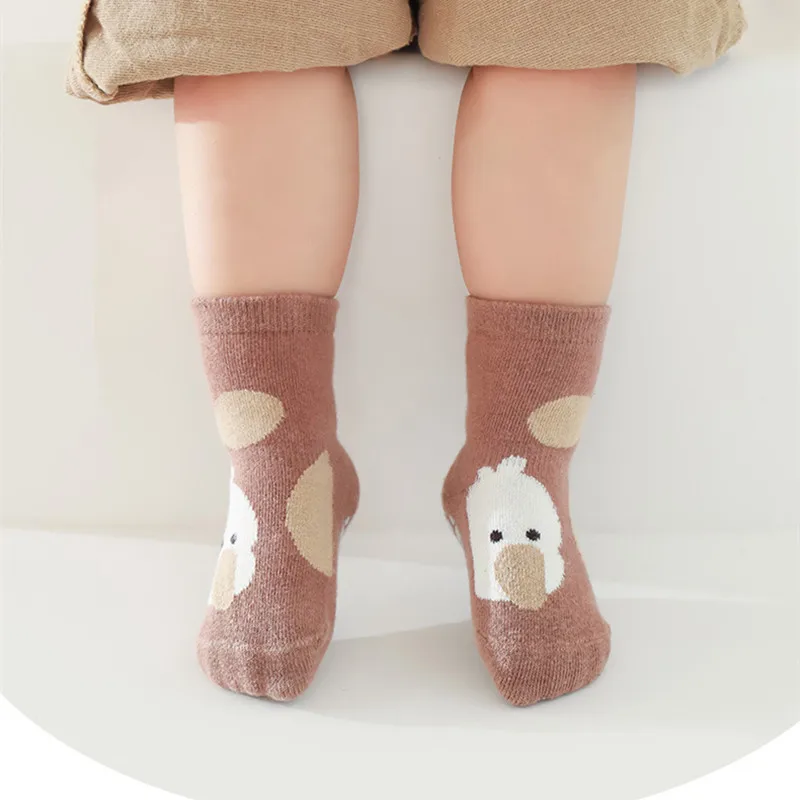 Autumn Winter Baby Socks Children Floor Socks Combed Cotton Baby Non-Slip Toddler Socks Newborn Cartoon Cotton Socks