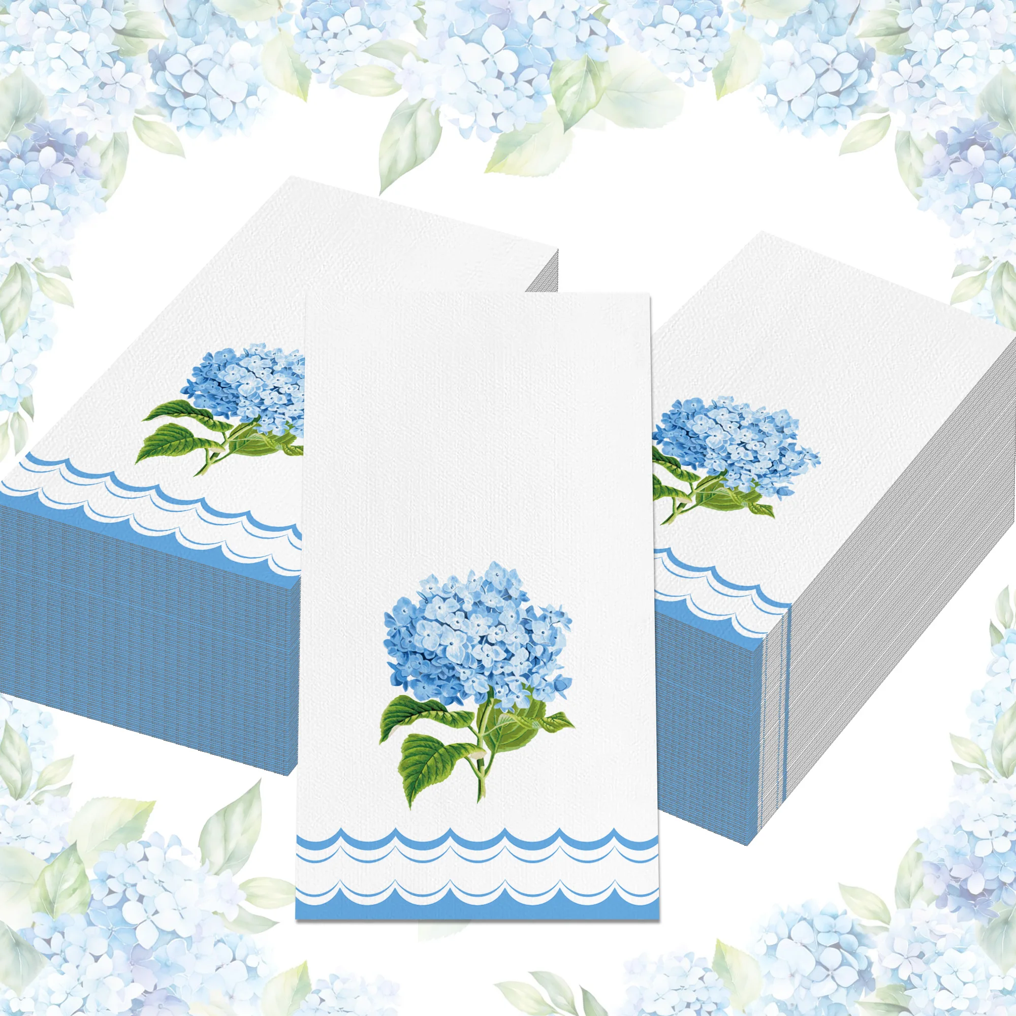 20/40 Stück Hortensien-Blumen-Servietten, Tischdekoration aus Papier für Geburtstagsdekoration, Hochzeitsfeier-Zubehör