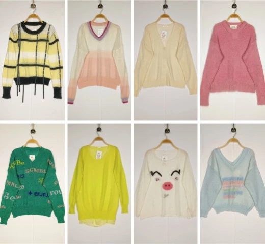 

Retro Vintage Design Thin Soft Girl Loose Lazy Sle Cute Lightweight Camere Silk Women's Sweater Long Sve Regular Thi...