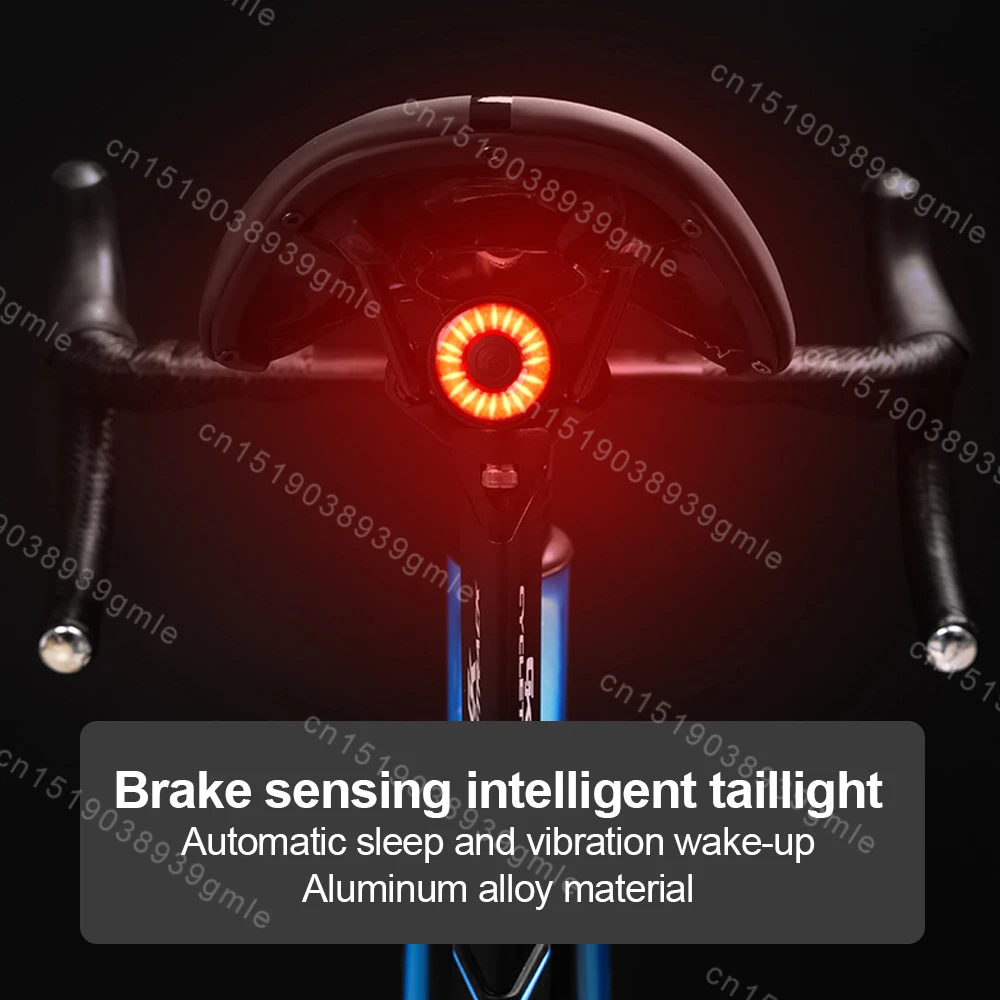 Intelligent Sensing Bicycle Brake Light Waterproof Automatic Sleep Aluminum Alloy Bicycle Rear Light Accessories Night Riding