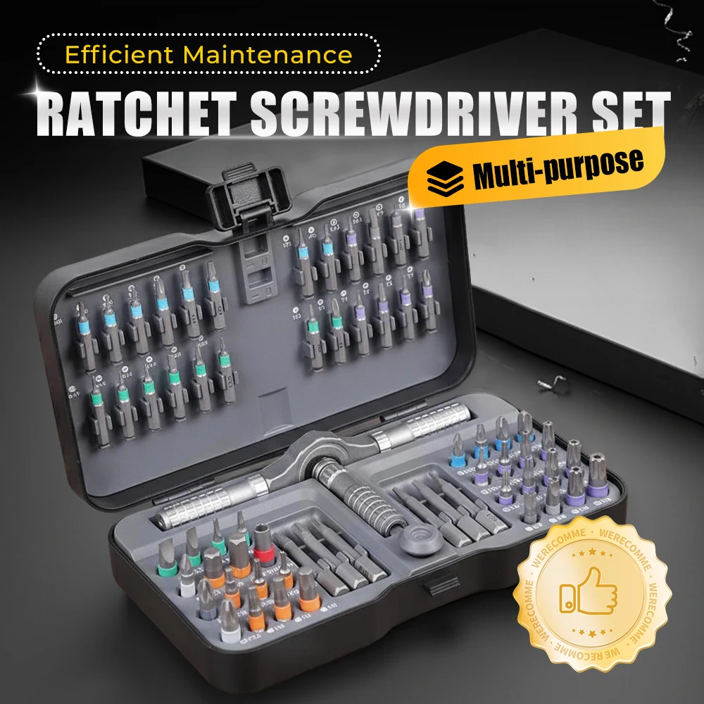 

66 in 1 Magnetic Screwdriver Set DIY Ratchet Screwdriver Set Multi Bit Drive Set with Detachable Ratchet Handle for Compute Tool