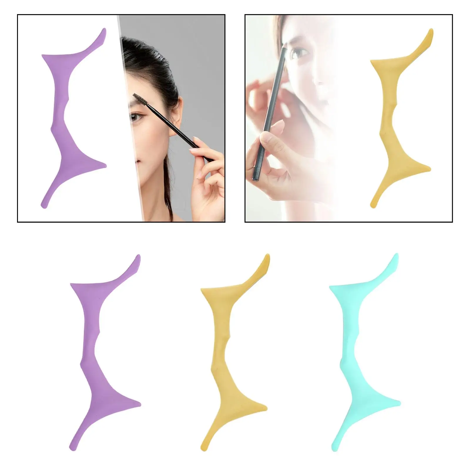 Eyeliner Stencils Silicone Eye Makeup Aid Tool Reusable Winged Tip Applicator for Eyebrow Shaping and Liner Designs