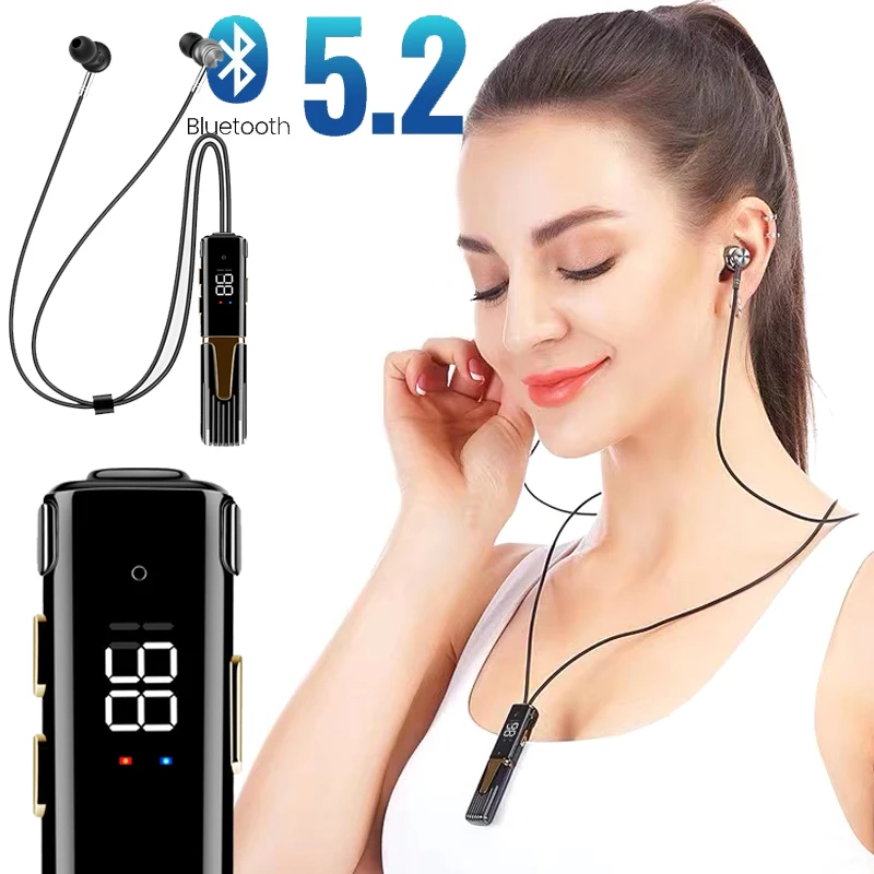 

Bluetooth 5.2 Headphones Neckband Wireless Earphones Sports Headphones Long Standby Pluggable Headset With Mic