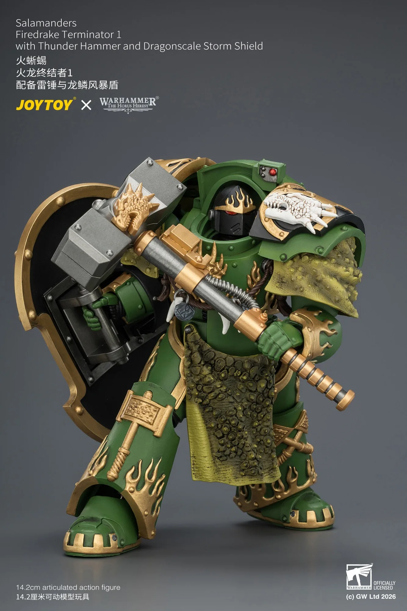 【Accessories】JOYTOY Warhammer 1/18 Action Figures Salamanders Firedrake Terminator 1 with Dragonscale Storm Shield Model Toy view 5