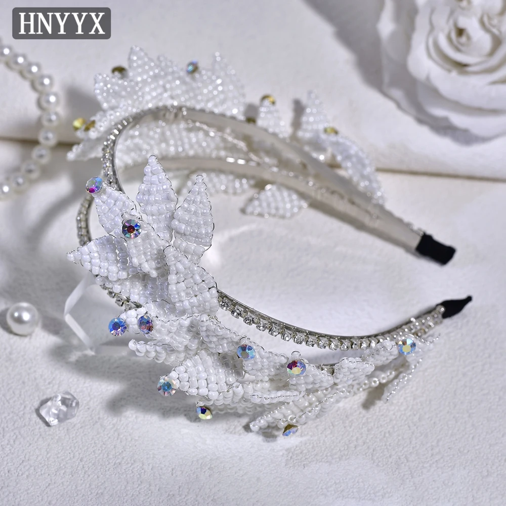 YouLaPan رائعة الزفاف حبة Headbands المنسوجة يدويا يترك السيدات مأدبة الأطراف الرقص حفلة إكسسوارات الشعر YXA142 #3