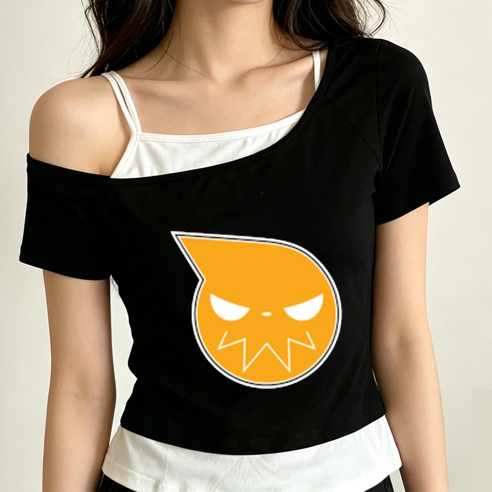 Soul Eater cropped top girl gothic cute vintage grunge emo tshirt streetwear graphic 2000s