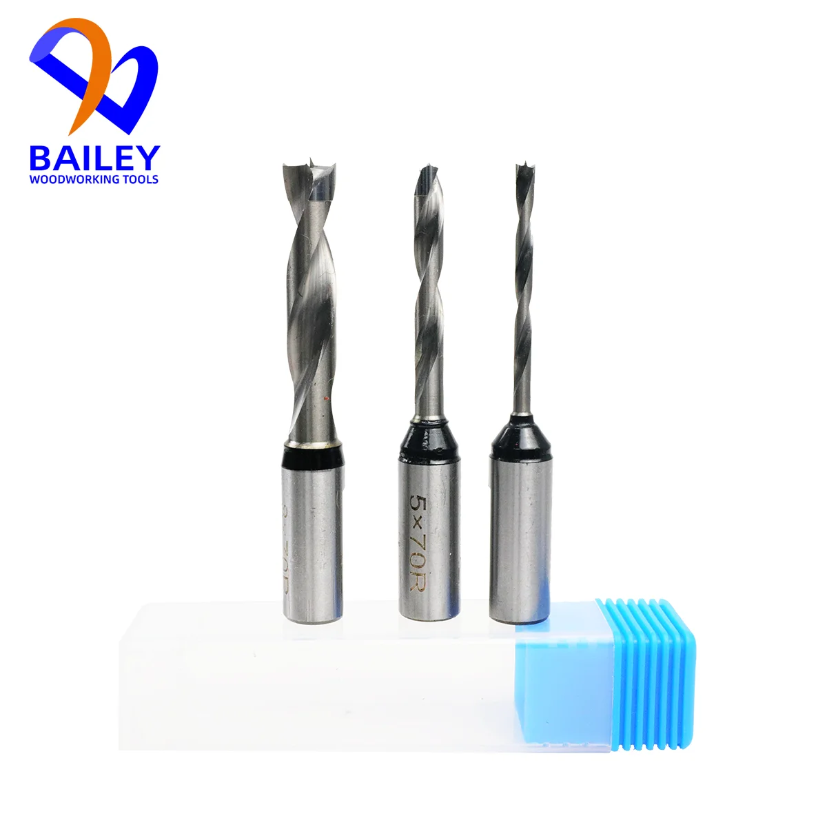 BAILEY 10PCS TCT Dowel Drill Bit Set Woodworking Tool Two Flutes Blind Hole Drilling Head for Drilling Machine Accessorie