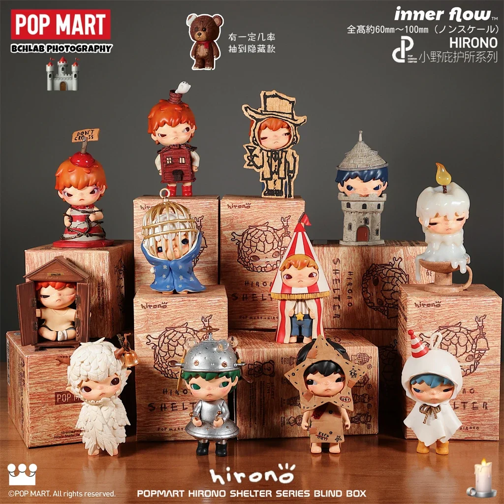 POPMART ซีรีส์ Hirono Shelter ของเล่นกล่องสุ่มสุดฮิต ฟิกเกอร์เซอร์ไพรส์น่ารัก ของขวัญวันเกิด