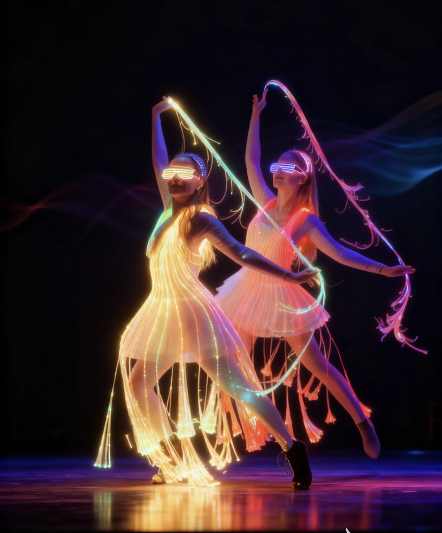 Optic Fiber LED Ballet Tutu Women Skirt Luminous Dress Color Change Remote Control Stage Performance Costume