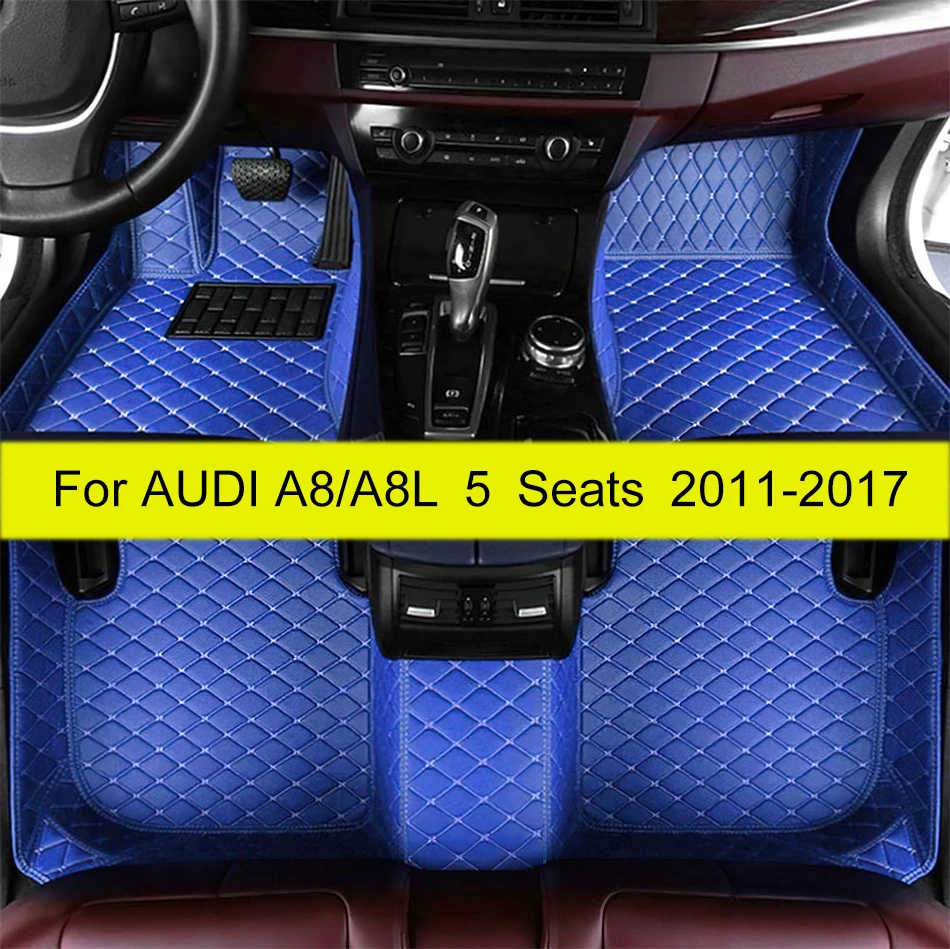 

Custom Car floor mats for AUDI A8/A8L（Five Seats）2011 2012 2013 2014 2015 2016 2017 auto foot Pads automobile carpet cover inter