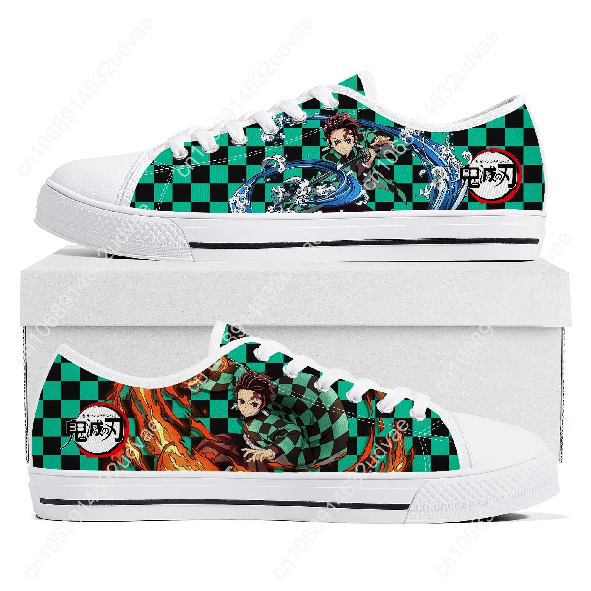 Japan Anime Cartoon High Quality Fashion Low Top Sneakers Mens Womens Teenager Canvas Sneaker Casual Tanjirou Nezuko Custom Shoe