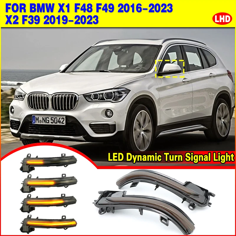 

2x LED Side Mirror Dynamic Turn Signal Sequential Light For BMW X1 F48 F49 X2 F39 F40 F45 F46