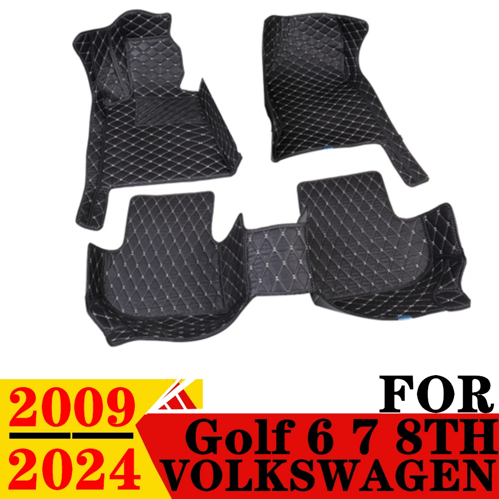 

Автомобильные коврики для Volkswagen VW Golf, 6th, 7th, 8th, 2024, 23, 2022, 2021, 20, 2019-2009, индивидуальные передние и задние напольные коврики