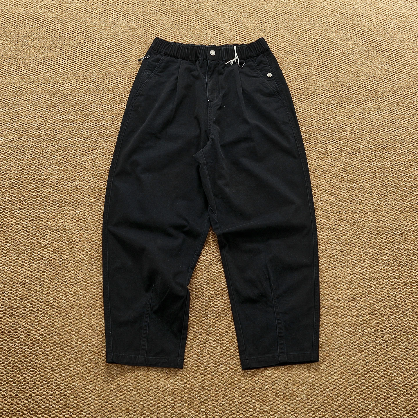 Otoño e Invierno nuevos pantalones casuales de cintura elástica pesada Retro americano pantalones cónicos sueltos rectos de algodón 100% para hombres