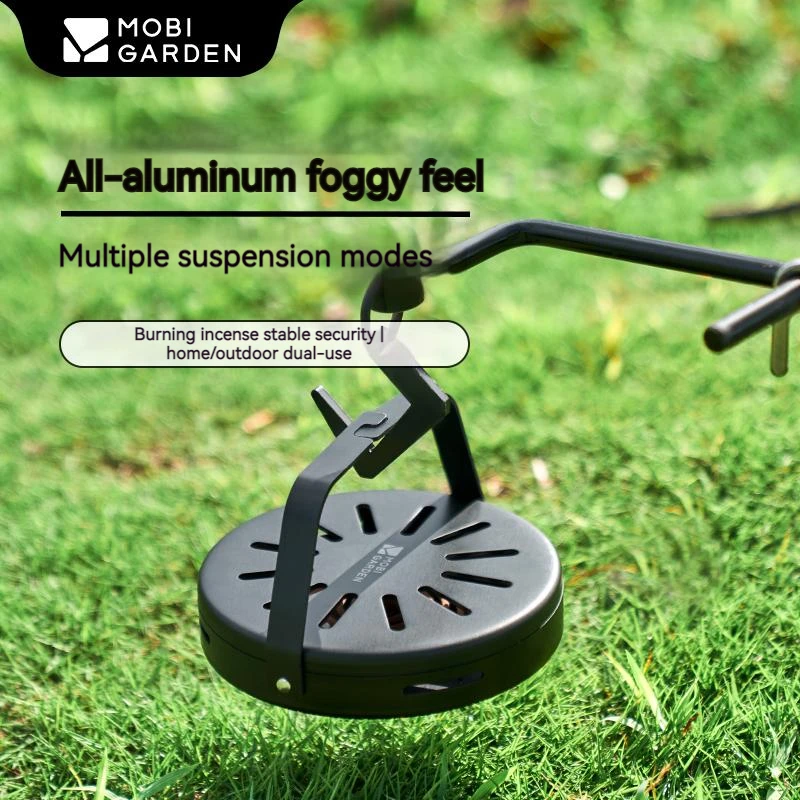 MOBI GARDEN Banquet Mosquito Coil Holder Killer Hangable Incense Plate Hard Oxide Aluminium Alloy Tray Camping Outdoor Safe Box