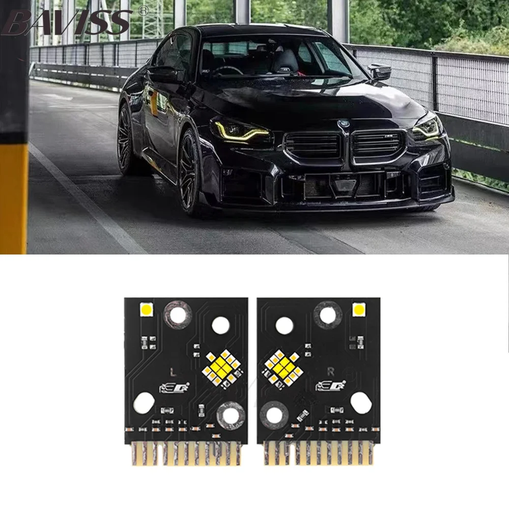 

BAVISS YELLOW Angel Eye For 2023 2024 BMW 2 Series G87 G42 M2 M240I CSL Style Daytime Running Lights Turn Light LED boards SET