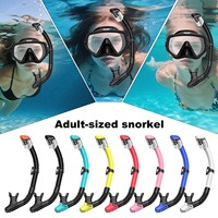Adult Diving Dry Snorkel with Splash Guard Valve Top Dry Valve Easy-Breath Freediving Swimming Food-Grade Silicone Mouthpiece