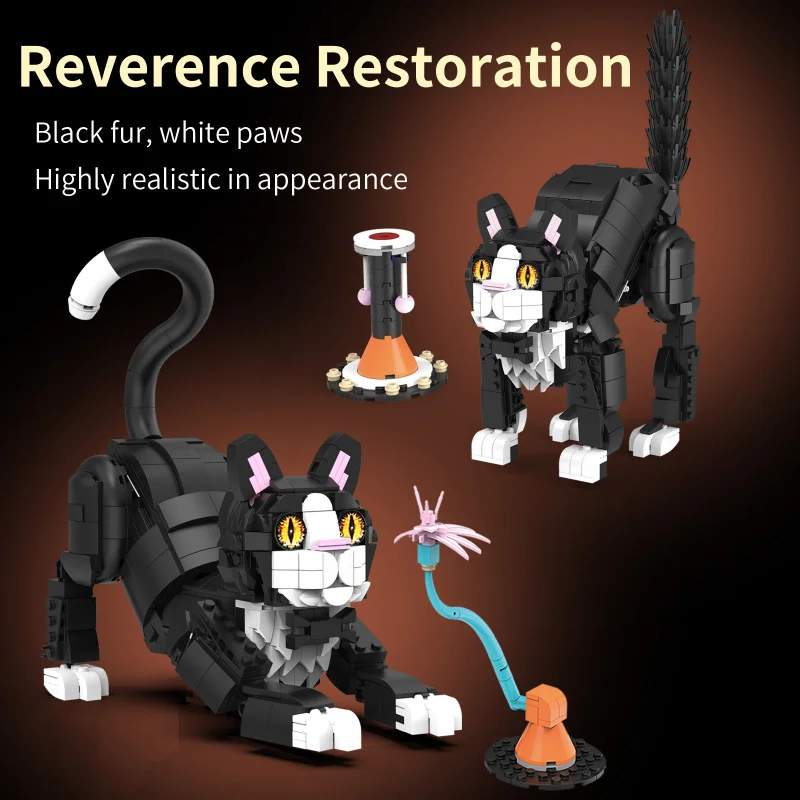 

Набор строительных блоков 5-в-1: Кот в смокинге, Кот-корова, развивающая сборная игрушка, украшение, подарок на день рождения для детей