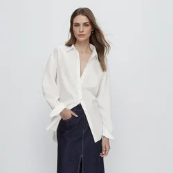 Cos Lris 2024 Summer Women's French Versatile Solid Color Comfortable Long Sleeve Single-Breasted Shirt