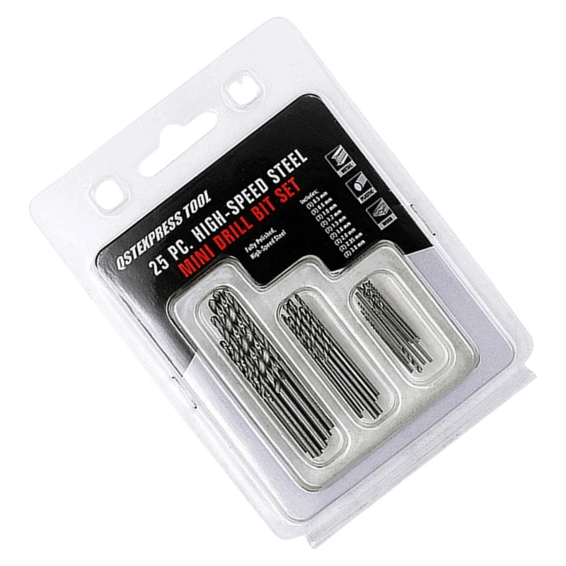 20/25Pcs Multipurpose High Speed Steel Mini Twist Drill Bit Set for DIY Enthusiasts and Electronic Repairs Engraving 37JD