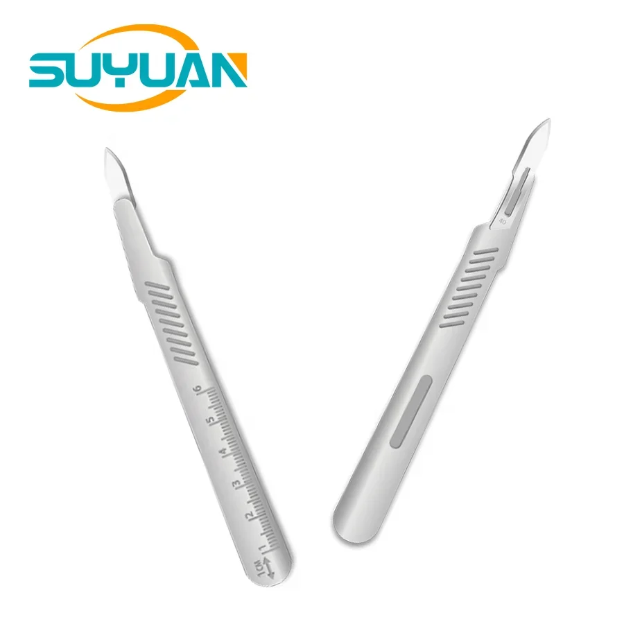 Sterilized Disposable Stainless/Carbon Steel 40 Surgical Medical sc alp el Blade 40 With Plastic Handles