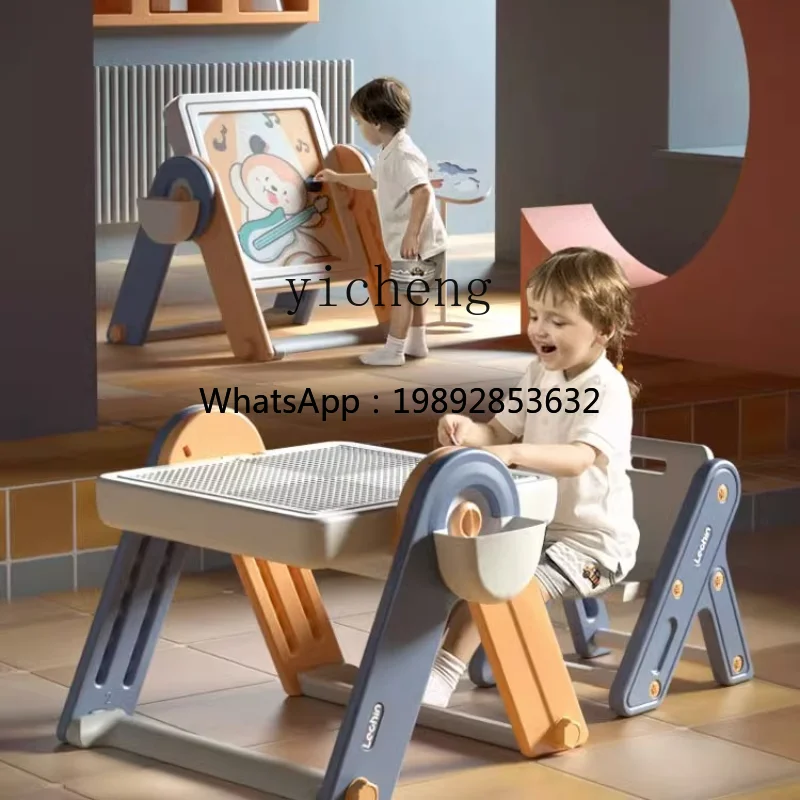 zz multifuncional bloco de construção mesa dobrável brinquedo crianças educação prancheta do bebê