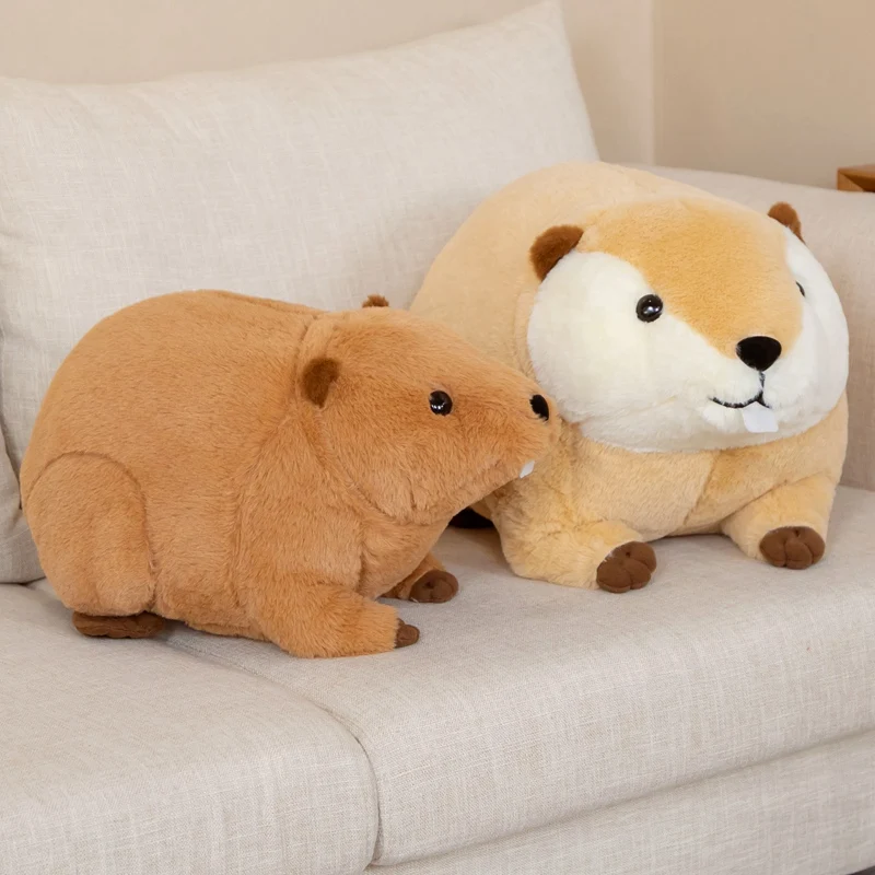 Nutria-peluches de animales de peluche para niños, juguetes de simulación de animales, almohada de peluche suave, muñecas de castor de la vida Real, decoración del hogar de cumpleaños, 45/60CM