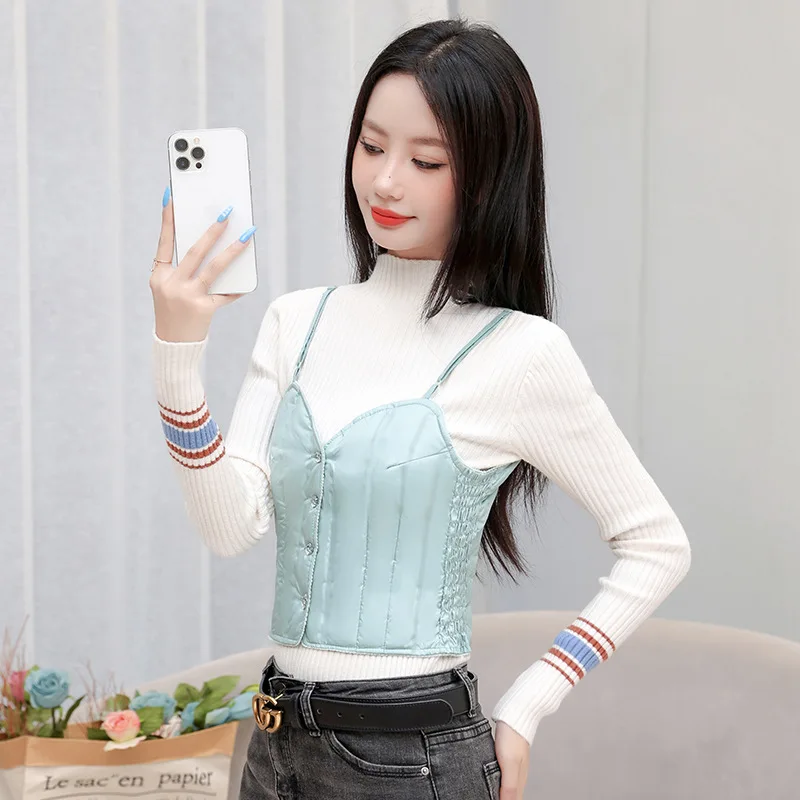 New Autumn Winter Women Down Waistcoat Jacket Warm Light Thin White Duck Down Vest Parkas Female Slim Sleeveless Short Tank Coat