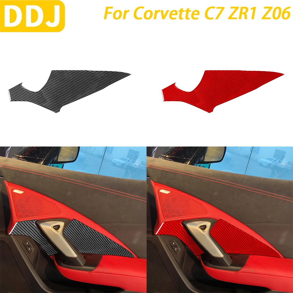 For Chevrolet Corvette C7 ZR1 Z06 2014-2019 Car Accessories Carbon Fiber Co-pilot Door Handle Panel Cover Decoration Sticker